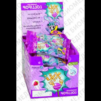 Леденец со 100 ксилитом XyliPOP Lolli, клубника, 1 шт. 6 г