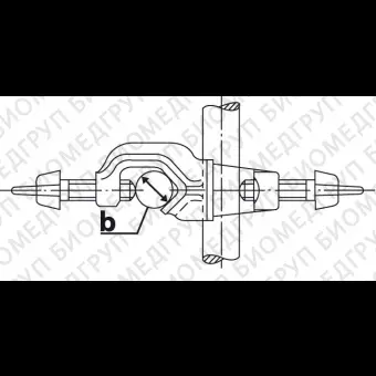 Узел крепежный, винт с накатанной головкой M8, d 20, угол 90, резьба 8, ковкий чугун, Bochem, 5359