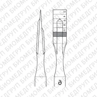DX522R  остеотом прямой по Stricker, ширина 6 мм, длина 160 мм