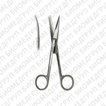 Ножницы хирургические Super Cut с коротким лезвием тупоконечные изогнутые по плоскости детские, 120 мм Apexmed