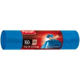 Paclan, Мешки для мусора Big&Strong 160 л, ПВД, 87 х 120 см, 21 мкм, синие, в рулоне 10 шт