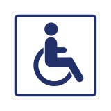 Плоскостной знак Доступность для инвалидов на креслах-колясках 150х150 синий на белом