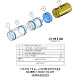 Набор спейсеров для образцов, 4,0 мм, 46 мкл, жидкости; Содержит 5 передних и 5 задних прокладок для образцов, 5 торцевых крышек и 5 верхних дисков